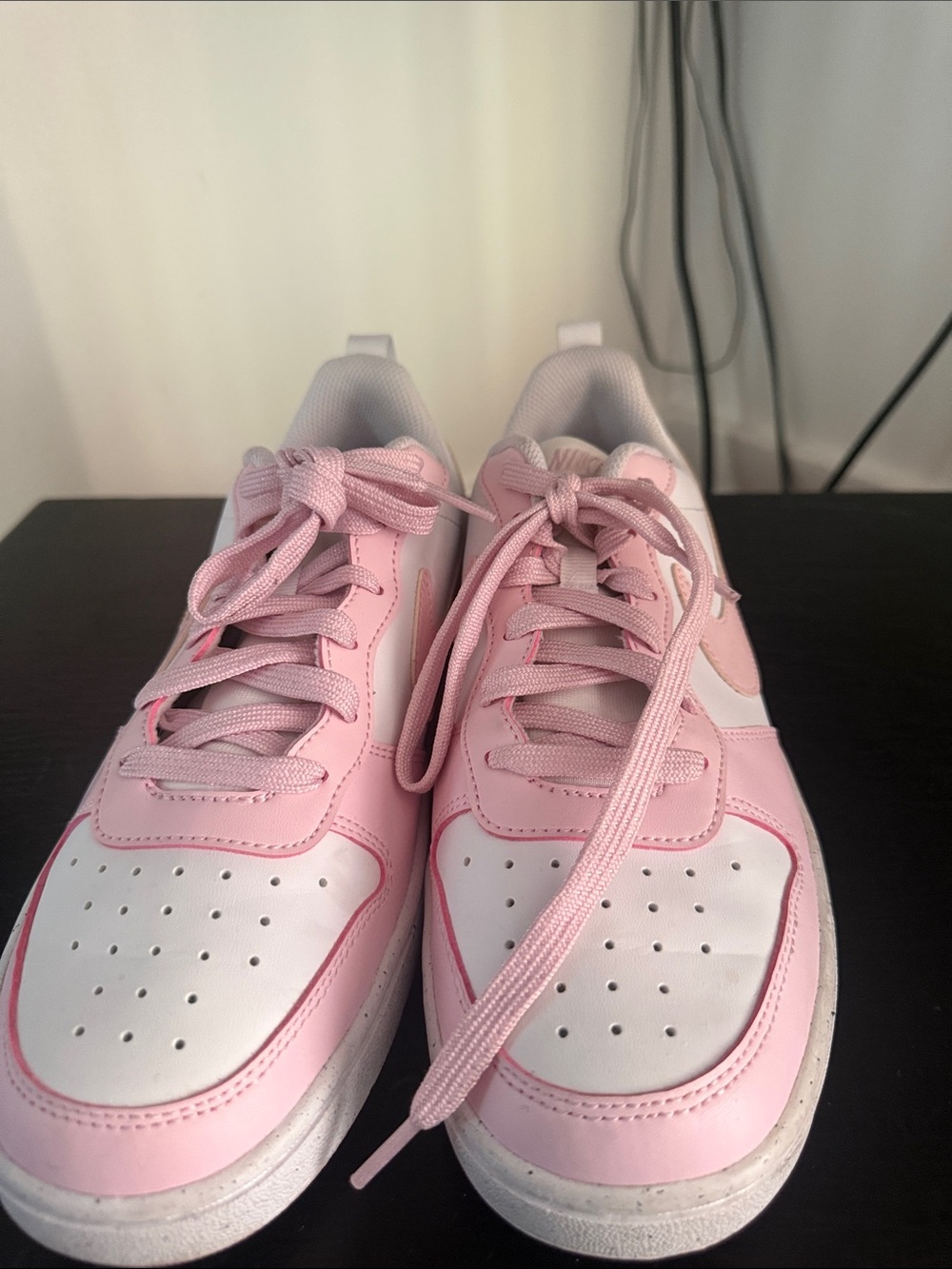 Pink and White Low-Top Nike Sneakers